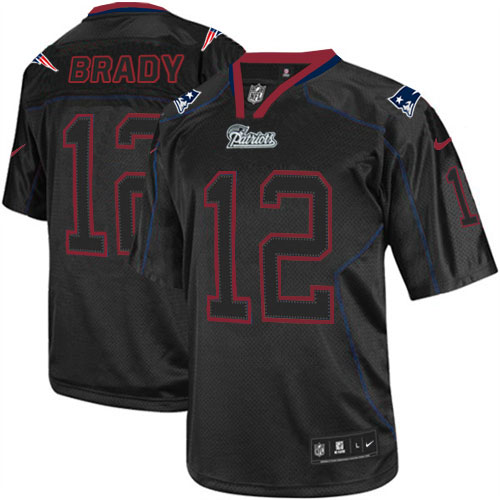 Men's Nike New England Patriots #12 Tom Brady Elite Lights Out Black NFL Jersey