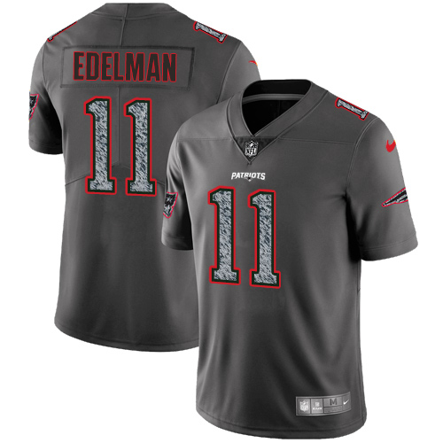 Men's Nike New England Patriots #11 Julian Edelman Gray Static Vapor Untouchable Limited NFL Jersey