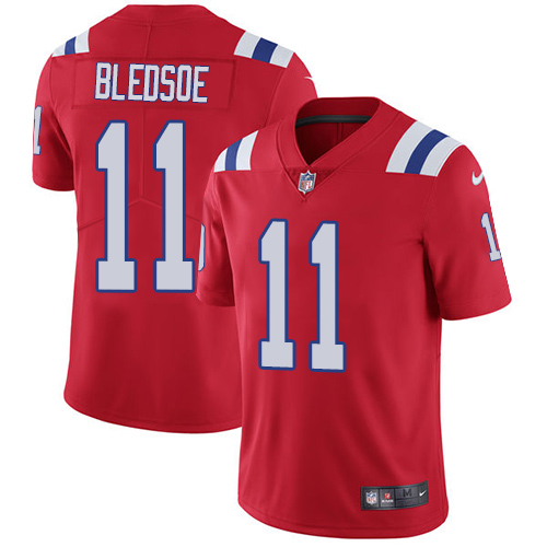 Men's Nike New England Patriots #11 Drew Bledsoe Red Alternate Vapor Untouchable Limited Player NFL Jersey