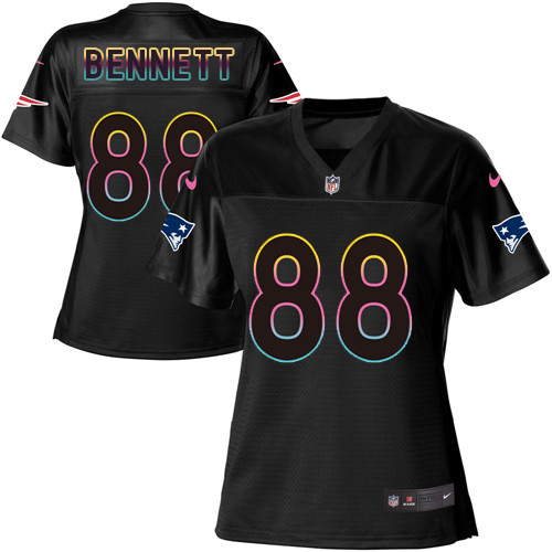 Women's Nike New England Patriots #88 Martellus Bennett Game Black Fashion NFL Jersey