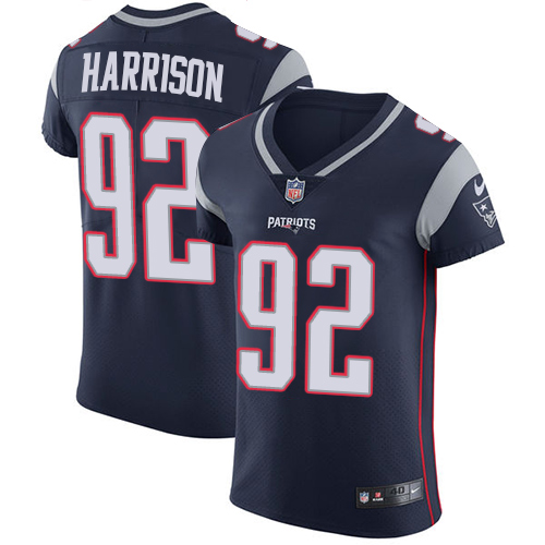 Men's Nike New England Patriots #92 James Harrison Navy Blue Team Color Vapor Untouchable Elite Player NFL Jersey