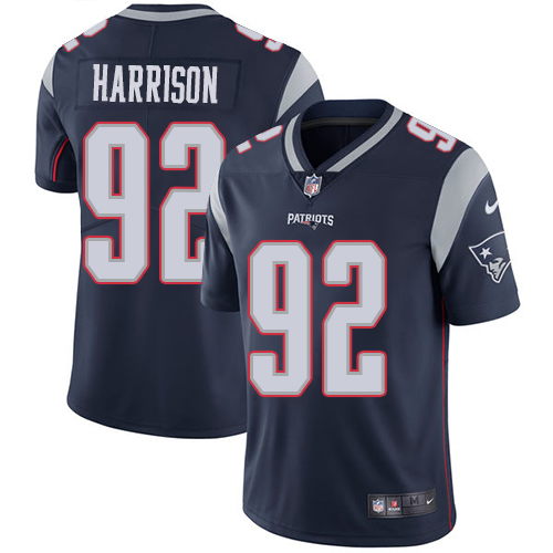 Men's Nike New England Patriots #92 James Harrison Navy Blue Team Color Vapor Untouchable Limited Player NFL Jersey