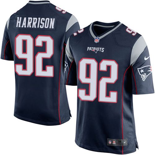 Men's Nike New England Patriots #92 James Harrison Game Navy Blue Team Color NFL Jersey