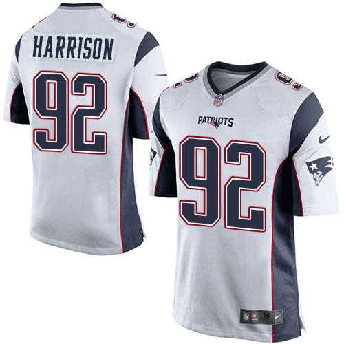 Men's Nike New England Patriots #92 James Harrison Game White NFL Jersey
