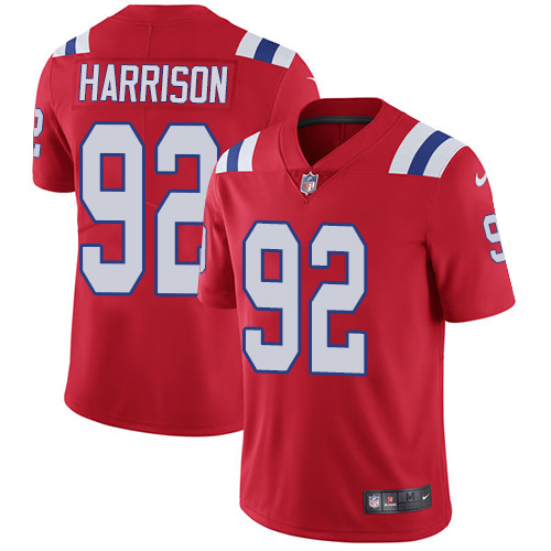 Men's Nike New England Patriots #92 James Harrison Red Alternate Vapor Untouchable Limited Player NFL Jersey