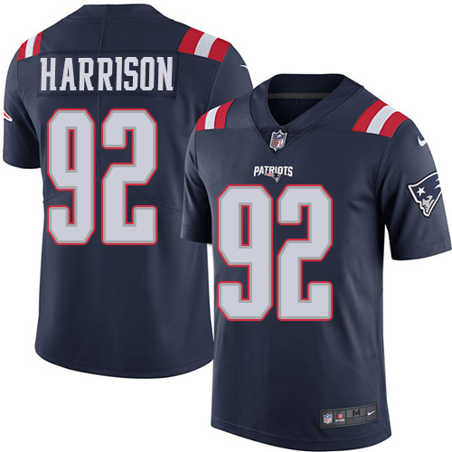 Men's Nike New England Patriots #92 James Harrison Limited Navy Blue Rush Vapor Untouchable NFL Jersey
