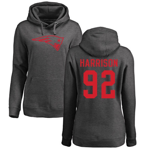 NFL Women's Nike New England Patriots #92 James Harrison Ash One Color Pullover Hoodie