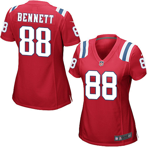 Women's Nike New England Patriots #88 Martellus Bennett Game Red Alternate NFL Jersey