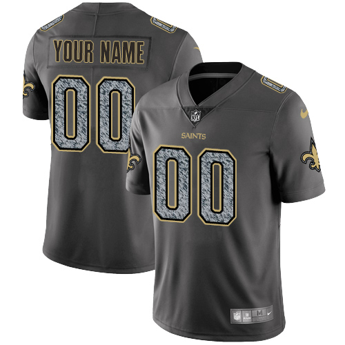 Men's Nike New Orleans Saints Customized Gray Static Vapor Untouchable Custom Limited NFL Jersey