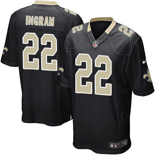 Men's Nike New Orleans Saints #22 Mark Ingram Game Black Team Color NFL Jersey