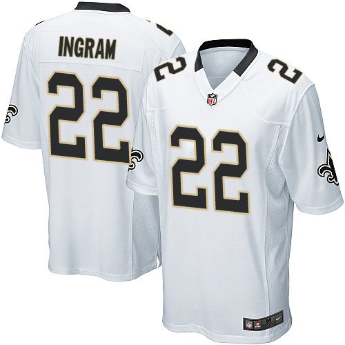 Men's Nike New Orleans Saints #22 Mark Ingram Game White NFL Jersey