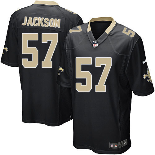 Men's Nike New Orleans Saints #57 Rickey Jackson Game Black Team Color NFL Jersey