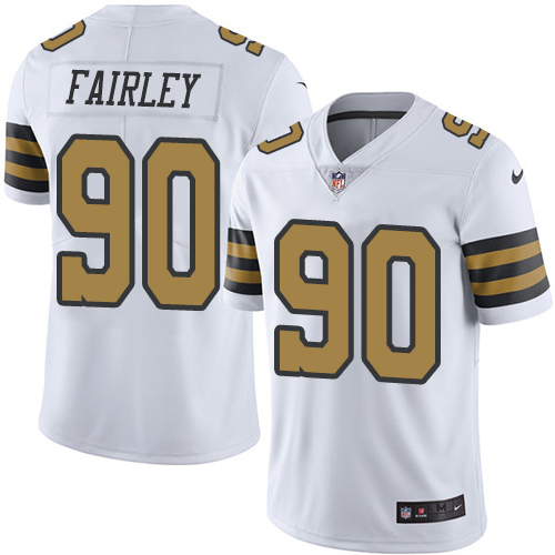 Men's Nike New Orleans Saints #90 Nick Fairley Limited White Rush Vapor Untouchable NFL Jersey
