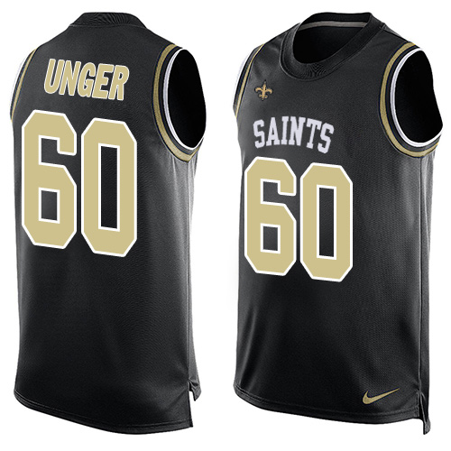 Men's Nike New Orleans Saints #60 Max Unger Limited Black Player Name & Number Tank Top NFL Jersey