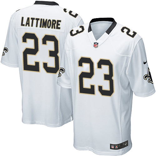 Men's Nike New Orleans Saints #23 Marshon Lattimore Game White NFL Jersey