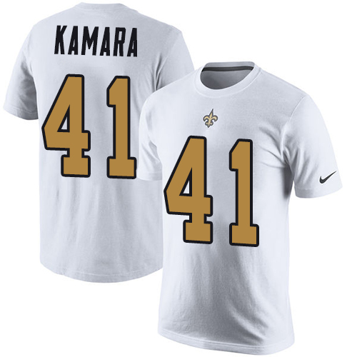 NFL Nike New Orleans Saints #41 Alvin Kamara White Rush Pride Name & Number T-Shirt