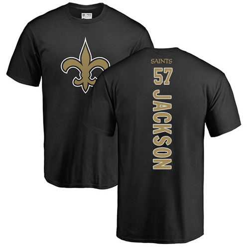 NFL Nike New Orleans Saints #57 Rickey Jackson Black Backer T-Shirt