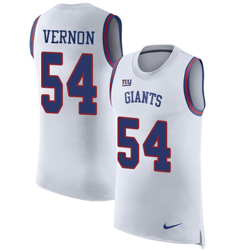 Men's Nike New York Giants #54 Olivier Vernon White Rush Player Name & Number Tank Top NFL Jersey