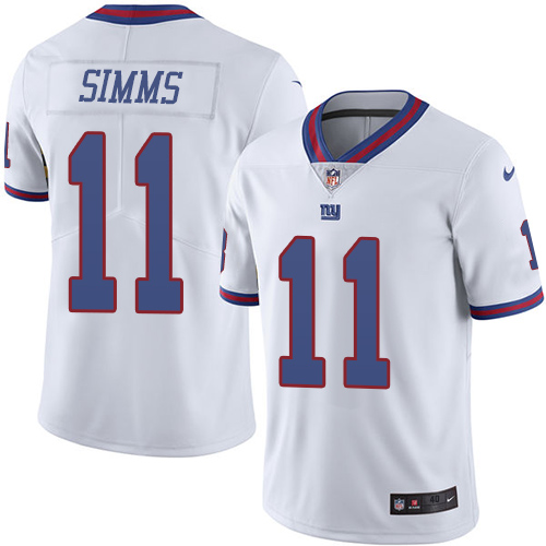 Men's Nike New York Giants #11 Phil Simms Elite White Rush Vapor Untouchable NFL Jersey