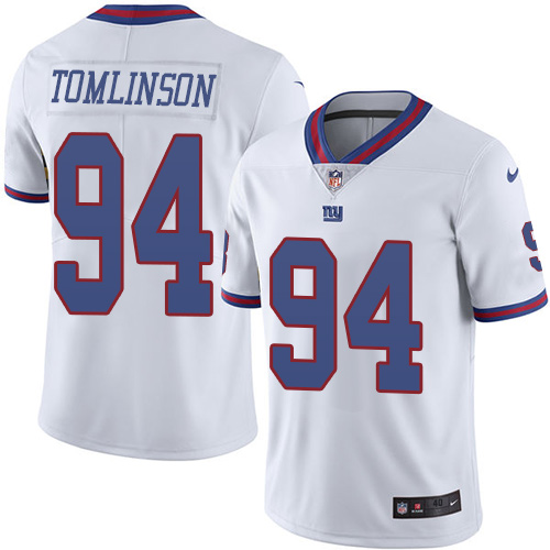 Men's Nike New York Giants #94 Dalvin Tomlinson Elite White Rush Vapor Untouchable NFL Jersey