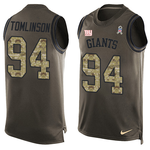 Men's Nike New York Giants #94 Dalvin Tomlinson Limited Green Salute to Service Tank Top NFL Jersey