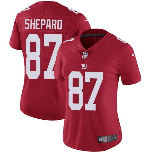 Women's Nike New York Giants #87 Sterling Shepard Red Alternate Vapor Untouchable Elite Player NFL Jersey