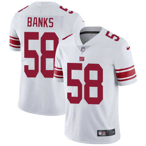 Men's Nike New York Giants #58 Carl Banks White Vapor Untouchable Limited Player NFL Jersey