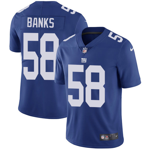 Youth Nike New York Giants #58 Carl Banks Royal Blue Team Color Vapor Untouchable Elite Player NFL Jersey