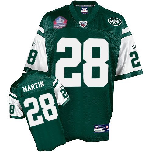Reebok New York Jets #28 Curtis Martin Green Team Color Hall of Fame 2012 Authentic Throwback NFL Jersey