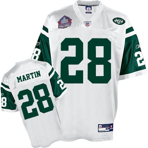 Reebok New York Jets #28 Curtis Martin White Hall of Fame 2012 Authentic Throwback NFL Jersey