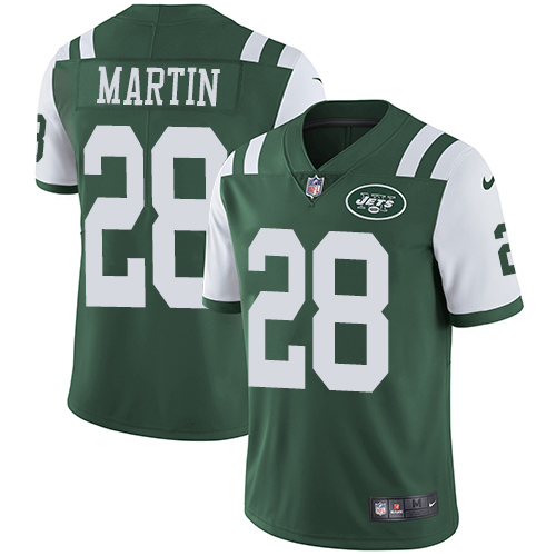 Men's Nike New York Jets #28 Curtis Martin Green Team Color Vapor Untouchable Limited Player NFL Jersey