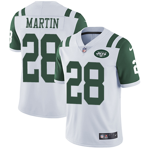 Men's Nike New York Jets #28 Curtis Martin White Vapor Untouchable Limited Player NFL Jersey