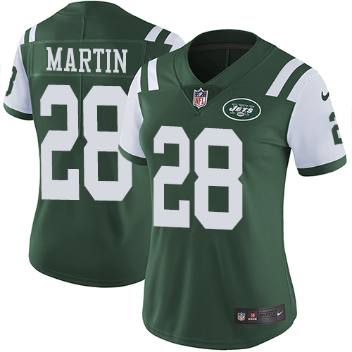 Women's Nike New York Jets #28 Curtis Martin Green Team Color Vapor Untouchable Elite Player NFL Jersey