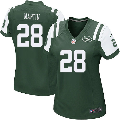 Women's Nike New York Jets #28 Curtis Martin Game Green Team Color NFL Jersey