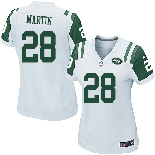 Women's Nike New York Jets #28 Curtis Martin Game White NFL Jersey