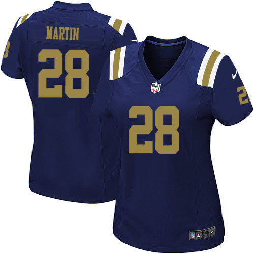 Women's Nike New York Jets #28 Curtis Martin Elite Navy Blue Alternate NFL Jersey