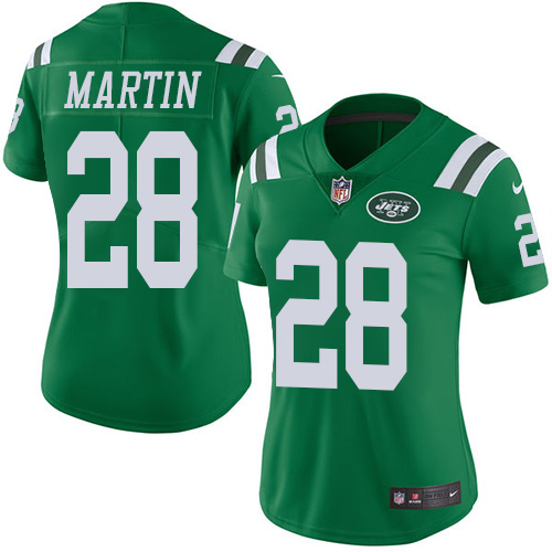 Women's Nike New York Jets #28 Curtis Martin Limited Green Rush Vapor Untouchable NFL Jersey