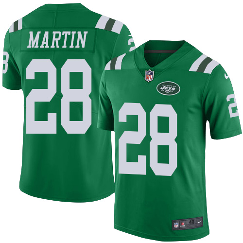 Men's Nike New York Jets #28 Curtis Martin Elite Green Rush Vapor Untouchable NFL Jersey