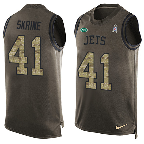 Men's Nike New York Jets #41 Buster Skrine Limited Green Salute to Service Tank Top NFL Jersey