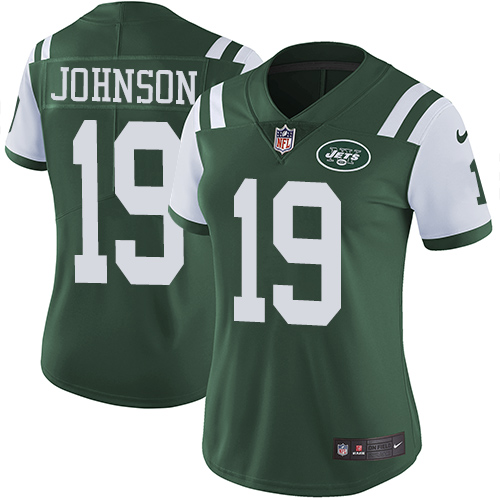Women's Nike New York Jets #19 Keyshawn Johnson Green Team Color Vapor Untouchable Limited Player NFL Jersey