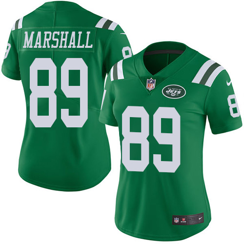 Women's Nike New York Jets #89 Jalin Marshall Limited Green Rush Vapor Untouchable NFL Jersey