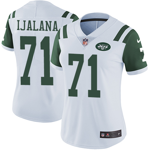 Women's Nike New York Jets #71 Ben Ijalana White Vapor Untouchable Limited Player NFL Jersey