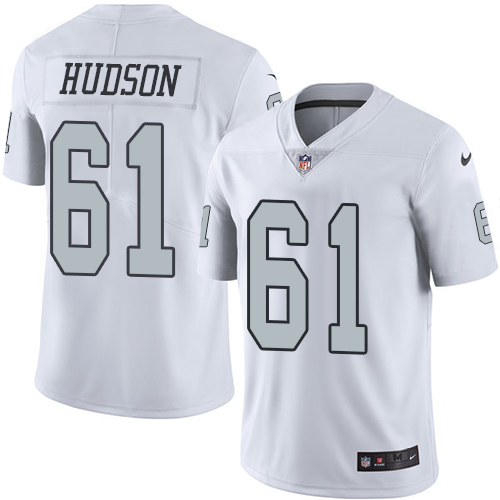 Youth Nike Oakland Raiders #61 Rodney Hudson Elite White Rush Vapor Untouchable NFL Jersey