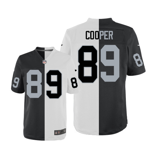 Men's Nike Oakland Raiders #89 Amari Cooper Elite Black/White Split Fashion NFL Jersey