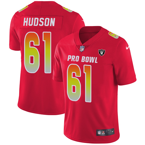 Men's Nike Oakland Raiders #61 Rodney Hudson Limited Red 2018 Pro Bowl NFL Jersey
