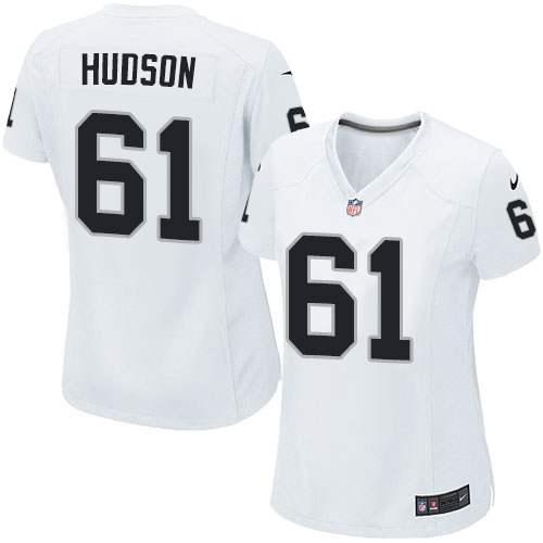 Women's Nike Oakland Raiders #61 Rodney Hudson Game White NFL Jersey