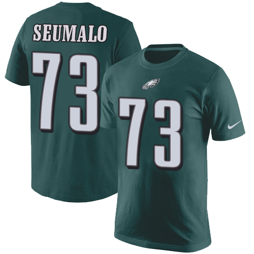 NFL Nike Philadelphia Eagles #73 Isaac Seumalo Green Rush Pride Name & Number T-Shirt