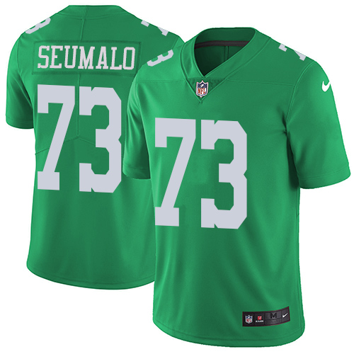 Men's Nike Philadelphia Eagles #73 Isaac Seumalo Limited Green Rush Vapor Untouchable NFL Jersey