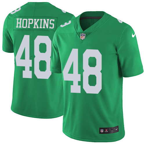 Men's Nike Philadelphia Eagles #48 Wes Hopkins Limited Green Rush Vapor Untouchable NFL Jersey