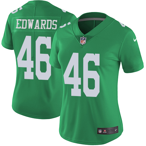 Women's Nike Philadelphia Eagles #46 Herman Edwards Limited Green Rush Vapor Untouchable NFL Jersey